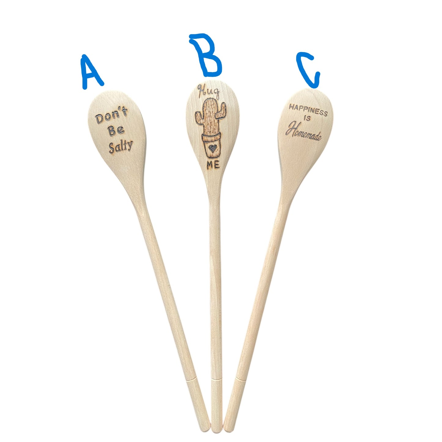 Cuchara de cocina 14" utensilios de cocina quemados de madera hechos a mano de madera de haya
