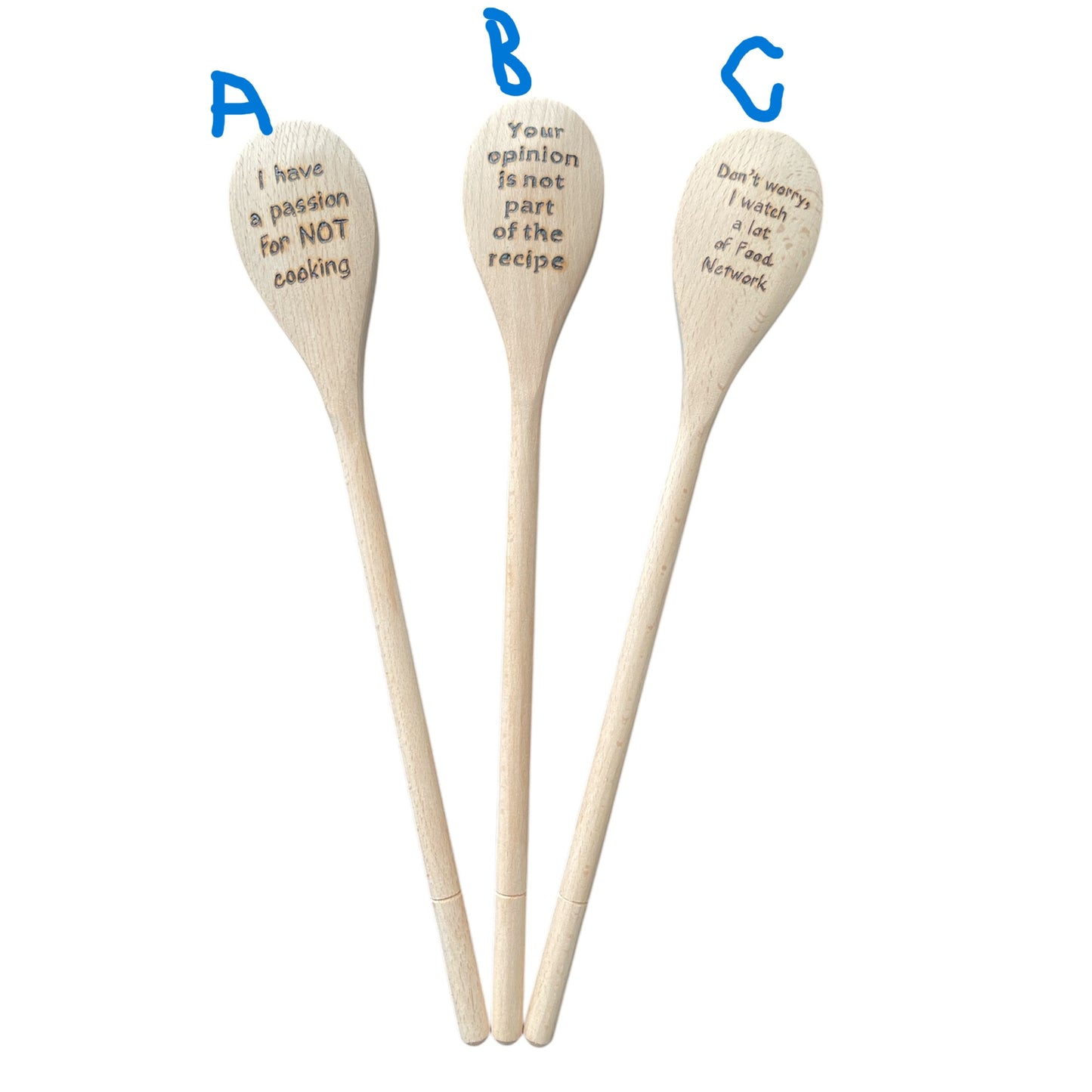Cuchara de cocina 14" utensilios de cocina quemados de madera hechos a mano de madera de haya