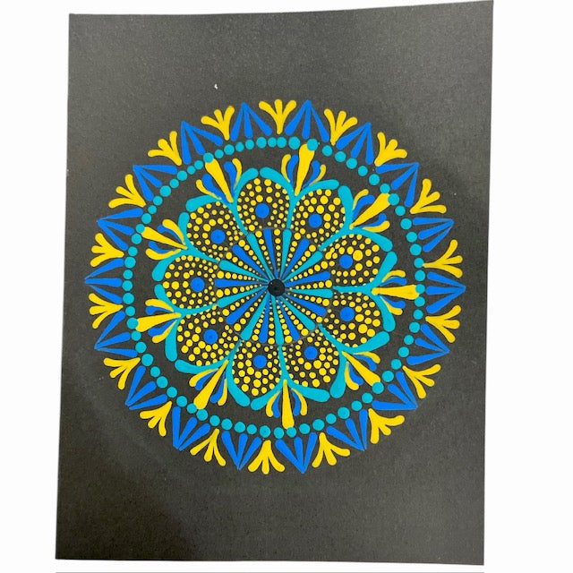 Tarjetas de felicitación Mandalas y diseños de arte de puntos hechos a mano
