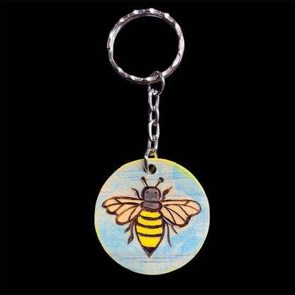 Handmade Wooden Keychains Double Sided Designs