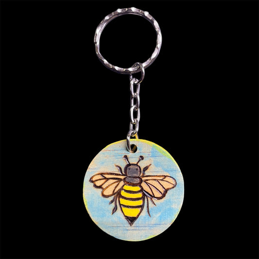 Handmade Wooden Keychains Double Sided Designs