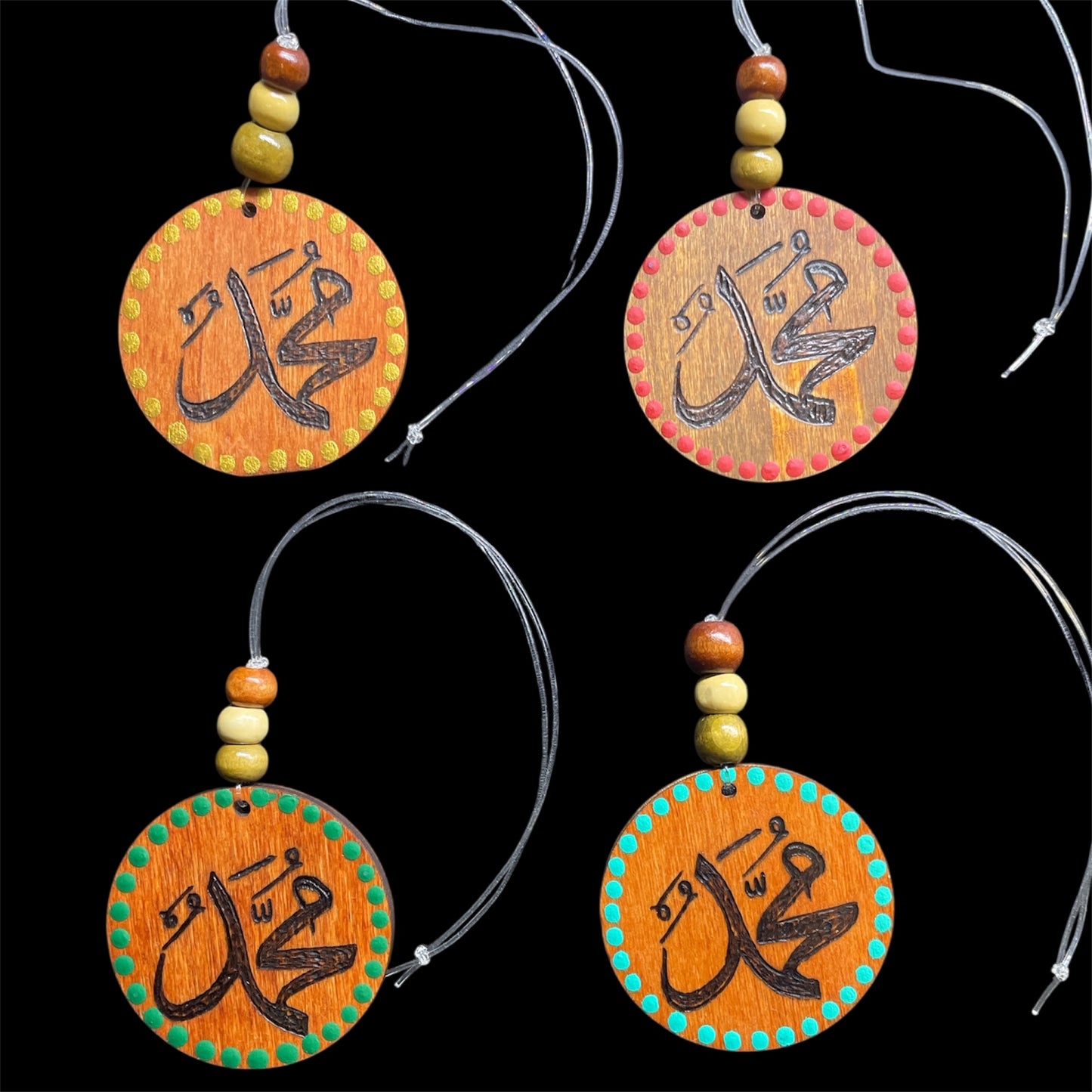 Car Rear View Mirror Hanging Ornament Allah Muhammad PBUH Arabic Calligraphy