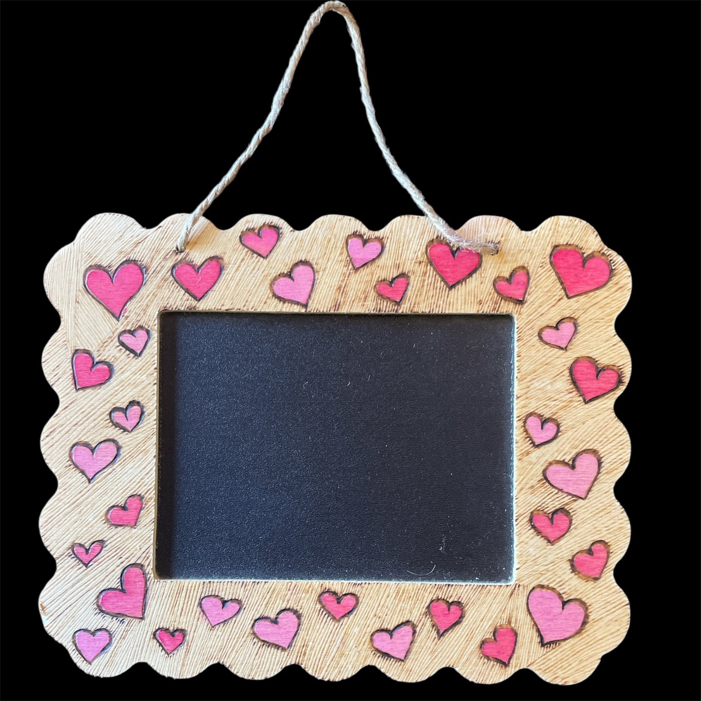 Chalk boards Room Decor Door Hanging with Wood Burned Designs and Painted