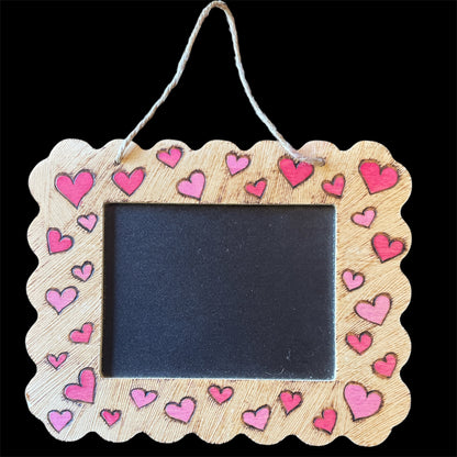 Chalk boards Room Decor Door Hanging with Wood Burned Designs and Painted