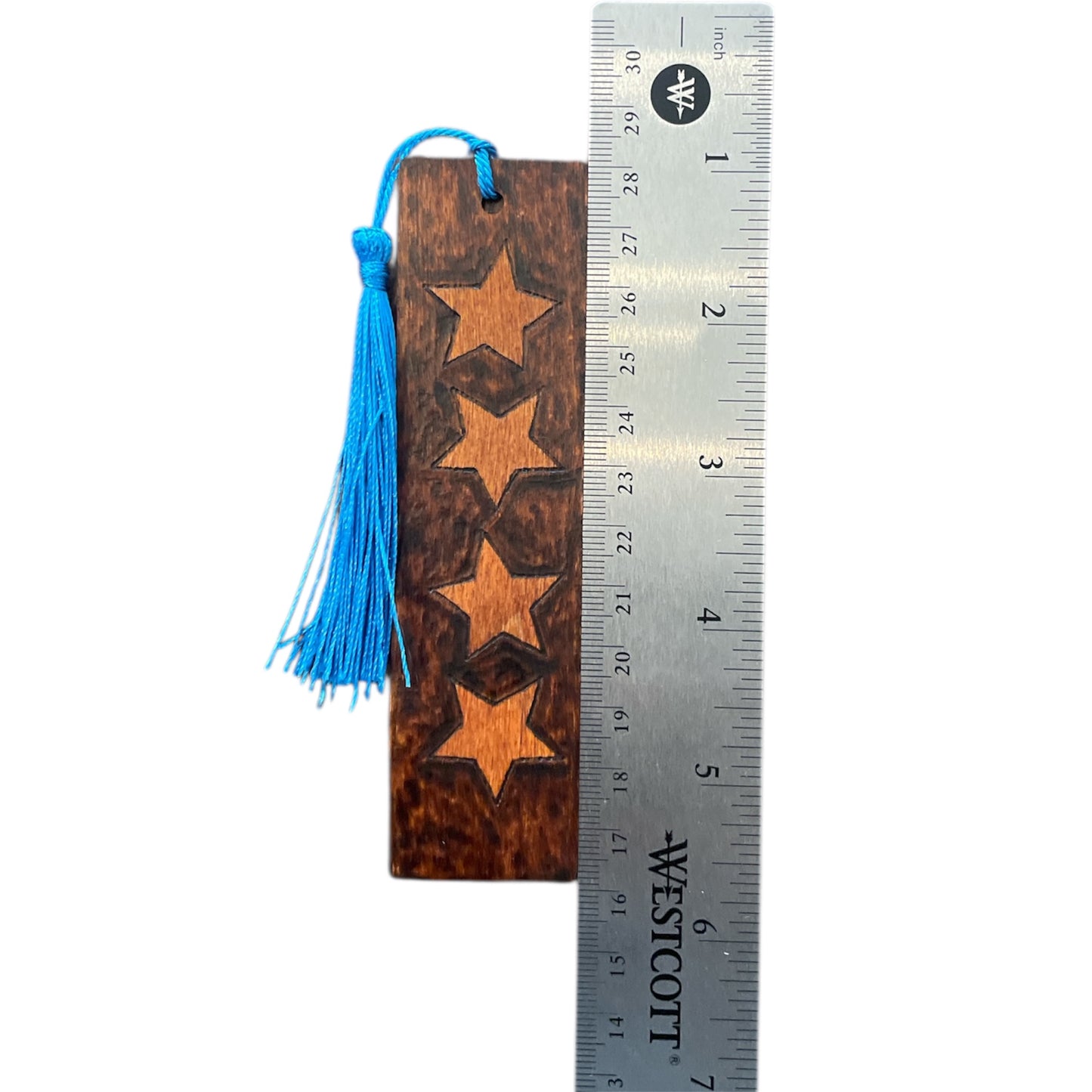Handcrafted Bookmarks Wood Burned Designs with Tassels