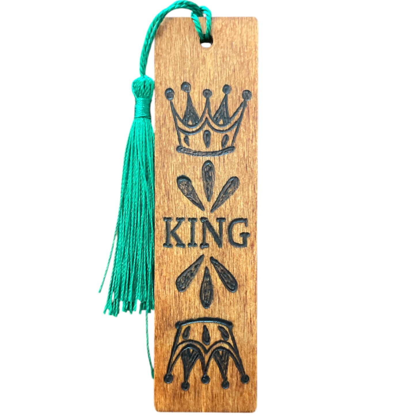 Handcrafted Bookmarks Wood Burned Designs with Tassels