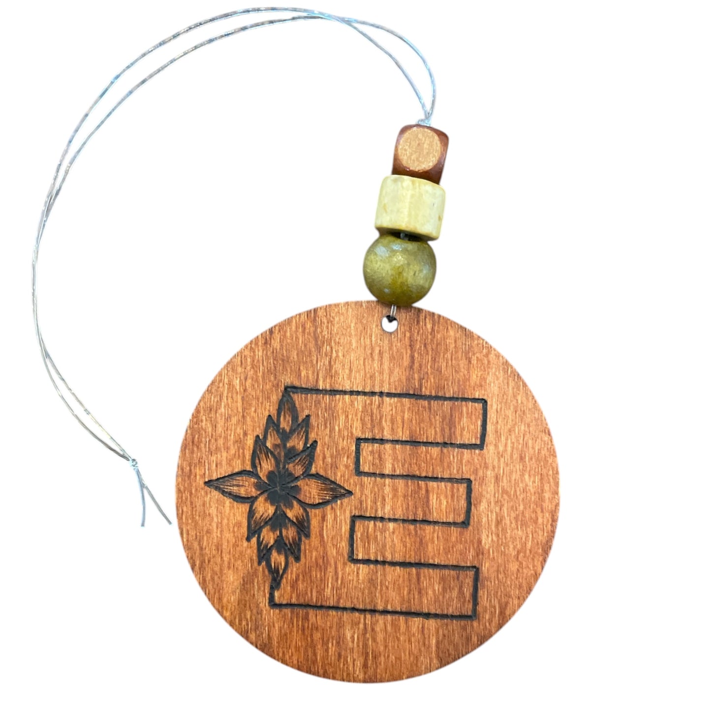 Christmas Tree Ornaments | Rearview Mirror Hanging | Wood-Burned Letter Ornament with Positive Word