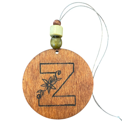 Christmas Tree Ornaments | English Alphabets | Wood-Burned Letter Ornament with Positive Word