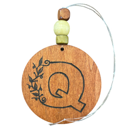 Christmas Tree Ornaments | English Alphabets | Wood-Burned Letter Ornament with Positive Word