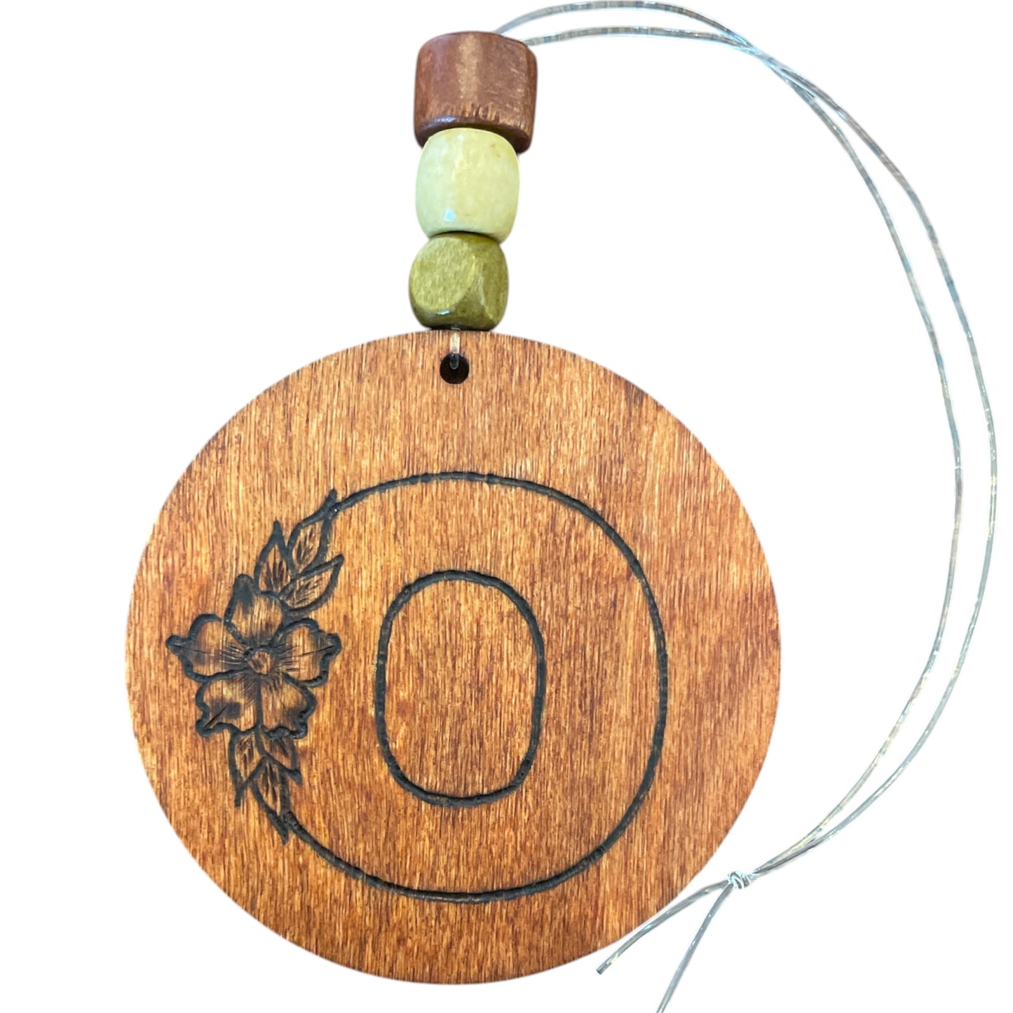Christmas Tree Ornaments | English Alphabets | Wood-Burned Letter Ornament with Positive Word