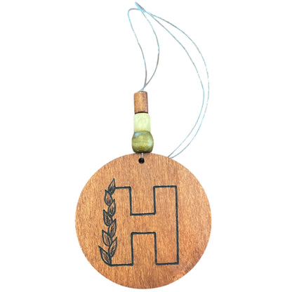 Christmas Tree Ornaments | Rearview Mirror Hanging | Wood-Burned Letter Ornament with Positive Word