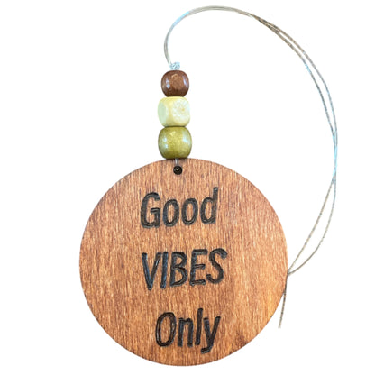 Christmas Tree Ornaments | Wood-Burned | Positive Quotes | Floral Designs