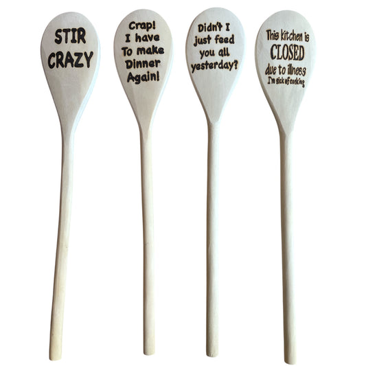 Rubberwood 14" Cooking Spoons with Custom Designs Eco-friendly