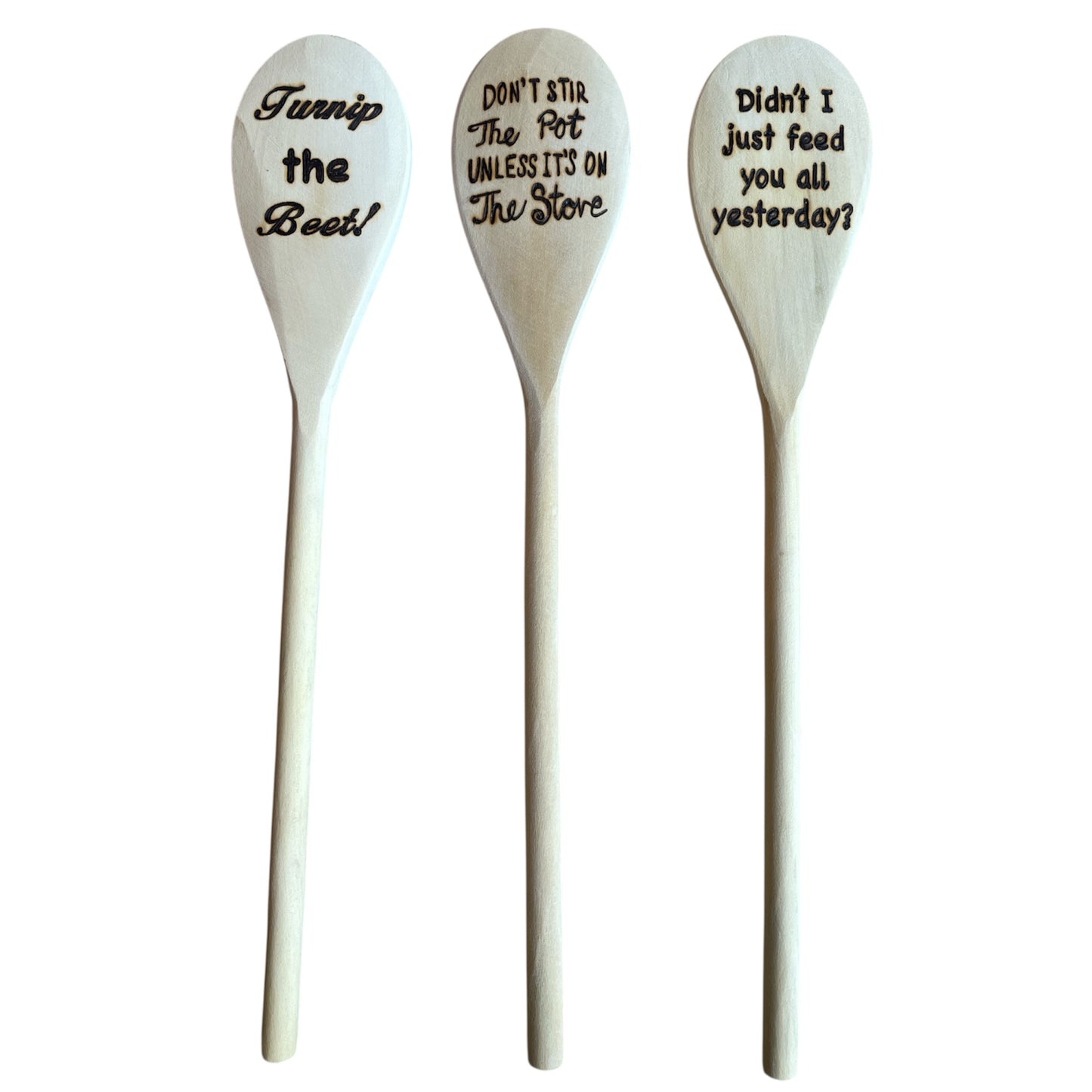 Rubberwood 14" Cooking Spoons with Custom Designs Eco-friendly