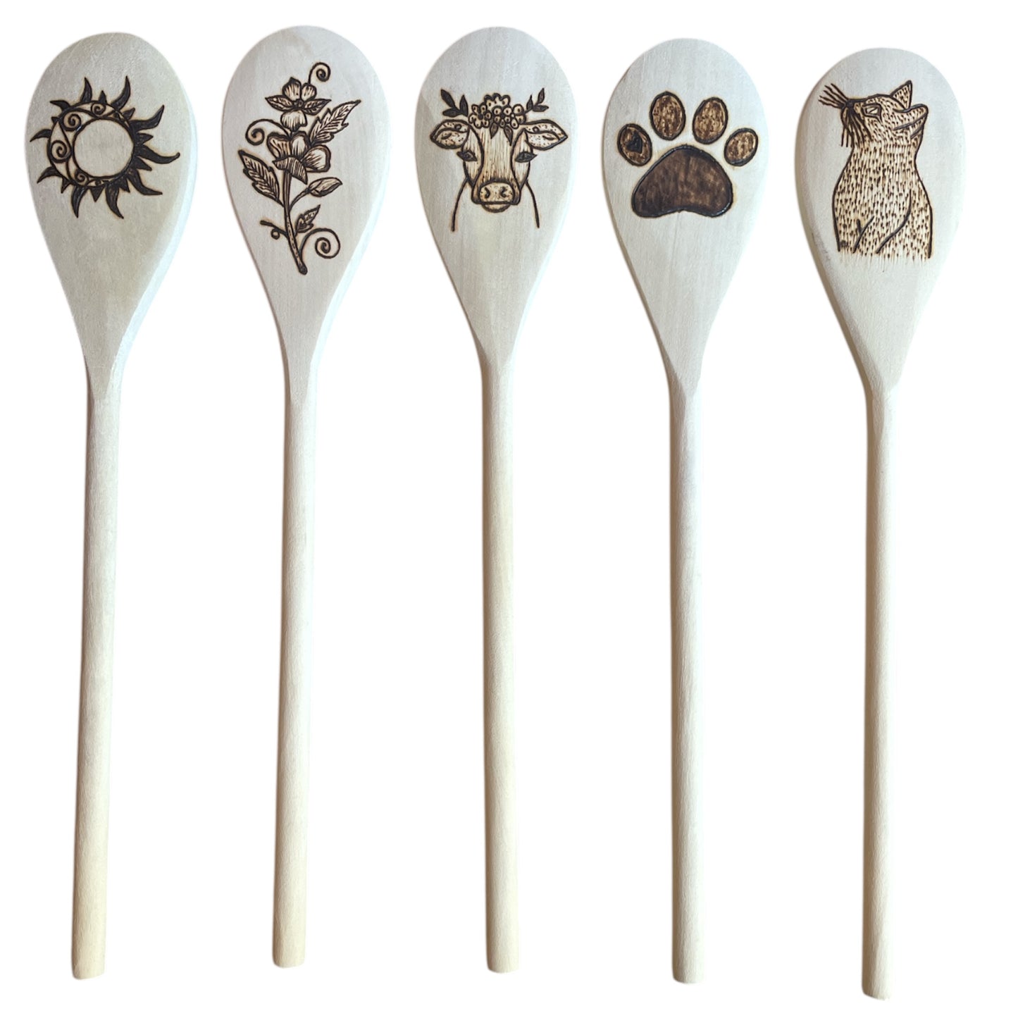 Rubberwood 14" Cooking Spoons| Eco-friendly Custom Design Work