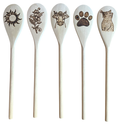 Rubberwood 14" Cooking Spoons| Eco-friendly Custom Design Work