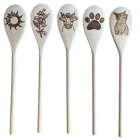 Rubberwood 14" Cooking Spoons| Eco-friendly Custom Design Work