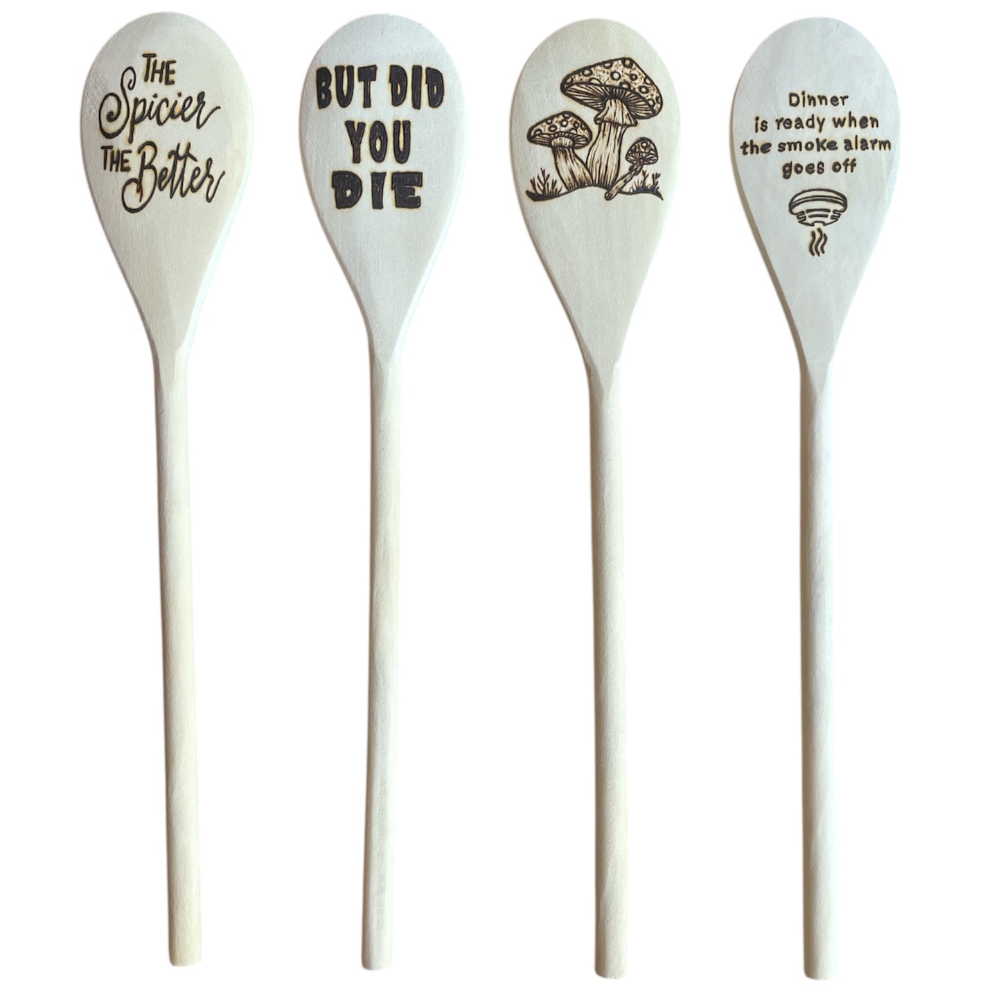 Rubberwood 14" Cooking Spoons| Eco-friendly| Custom Designs| Funny Quotes