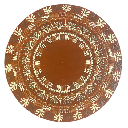 Lazy Susan Brown Tan Off-White Mandala Dining Room Table Kitchen Decor