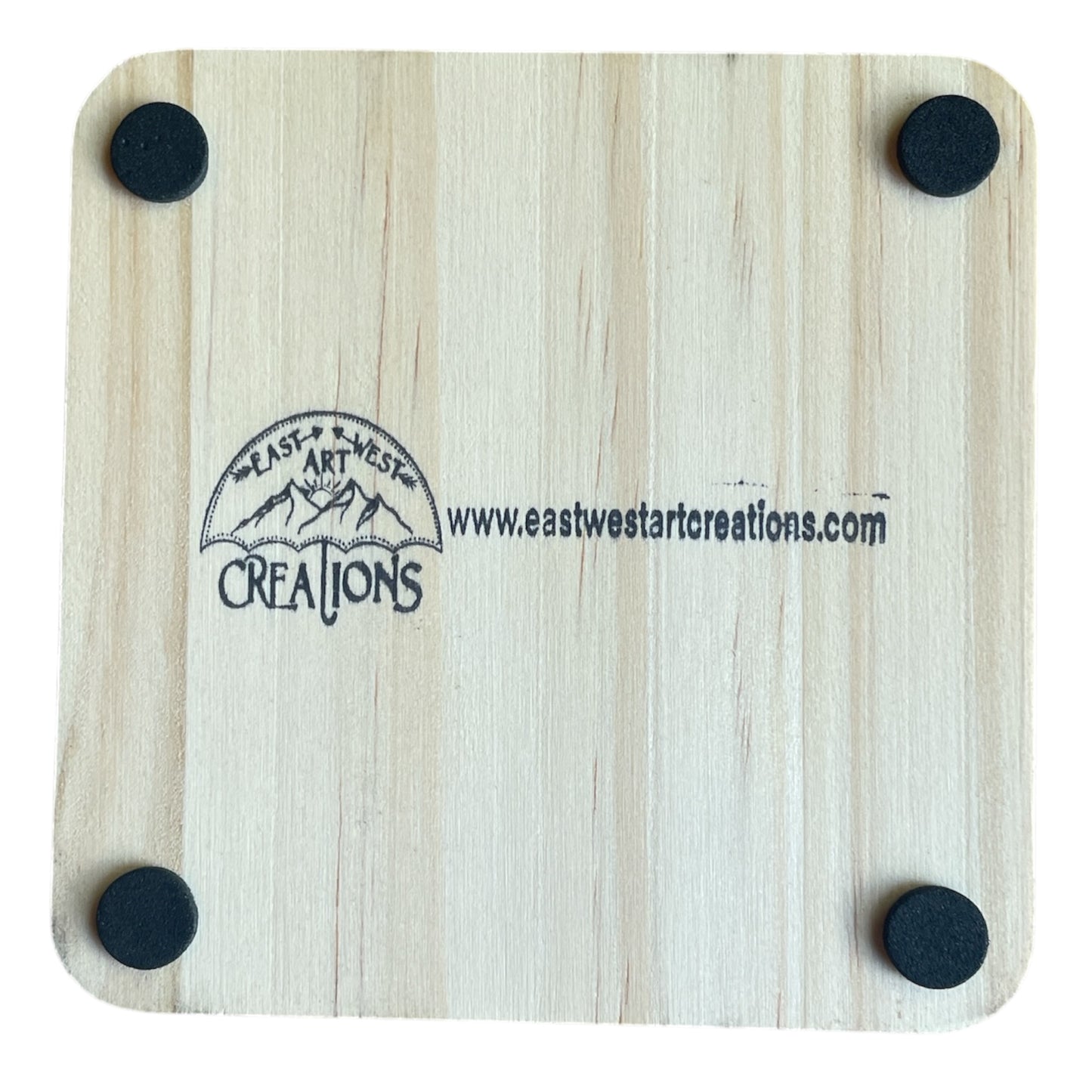 Square Drink Coasters Wood Burned and Painted by hand with Positive Quotes