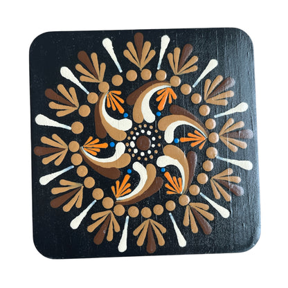 Square Drink Coasters Painted by hand with Unique Mandala Designs Centerpiece Decor