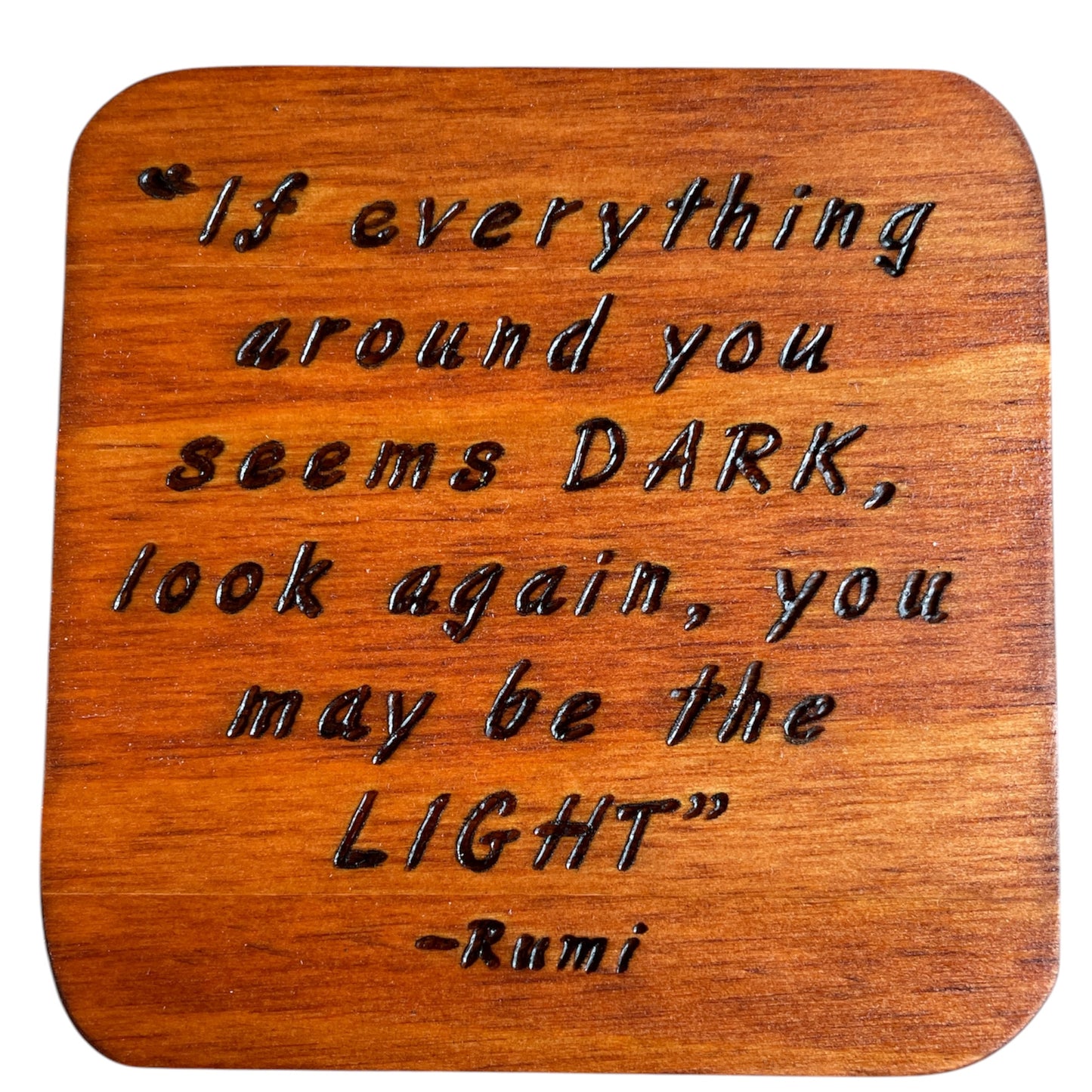 Square Drink Coasters with Unique Rumi Quotes Centerpiece Decor