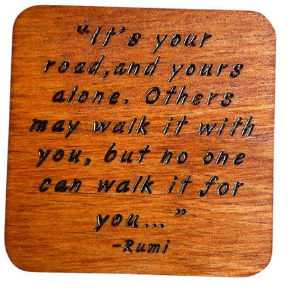 Square Drink Coasters with Unique Rumi Quotes Centerpiece Decor