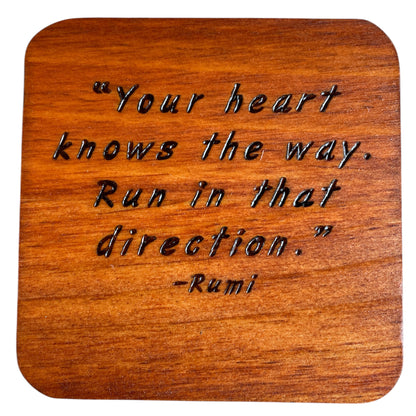 Square Drink Coasters with Unique Rumi Quotes Centerpiece Decor