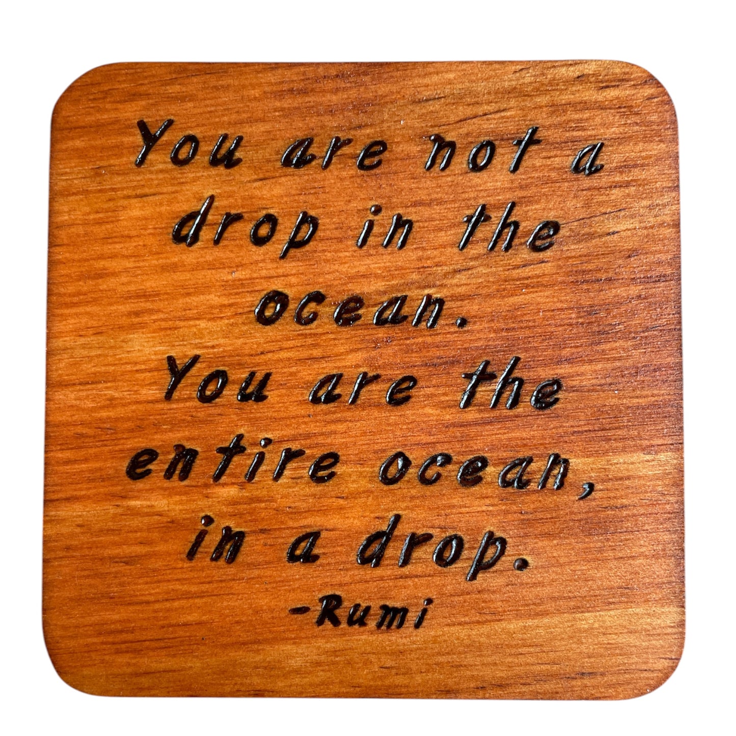 Square Drink Coasters with Unique Rumi Quotes Centerpiece Decor