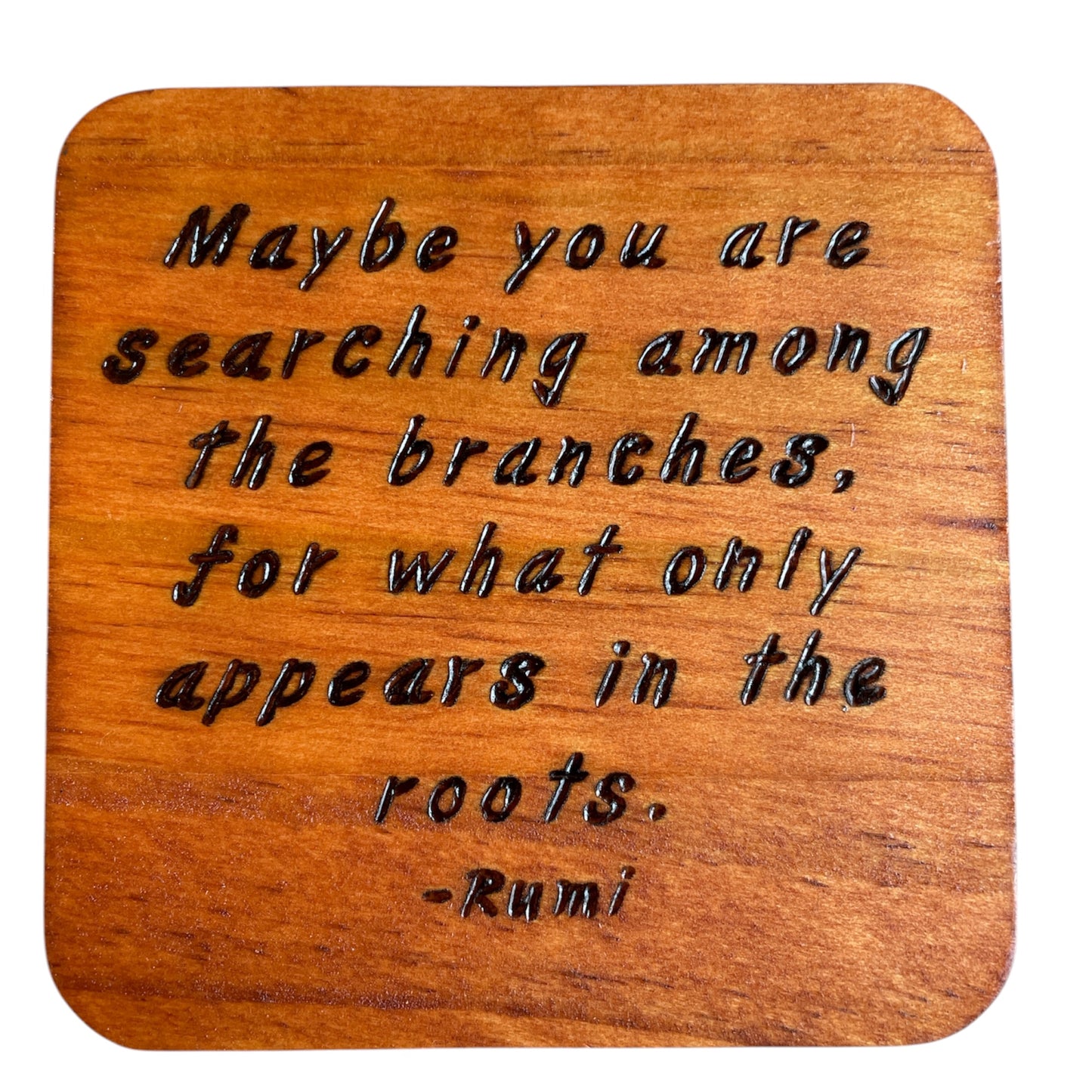 Square Drink Coasters with Unique Rumi Quotes Centerpiece Decor