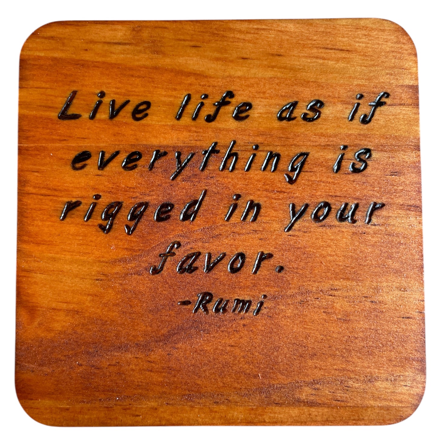 Square Drink Coasters with Unique Rumi Quotes Centerpiece Decor