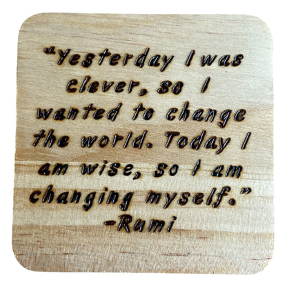 Square Drink Coasters with Unique Rumi Quotes| Random Quotes