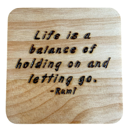 Square Drink Coasters with Unique Rumi Quotes| Random Quotes