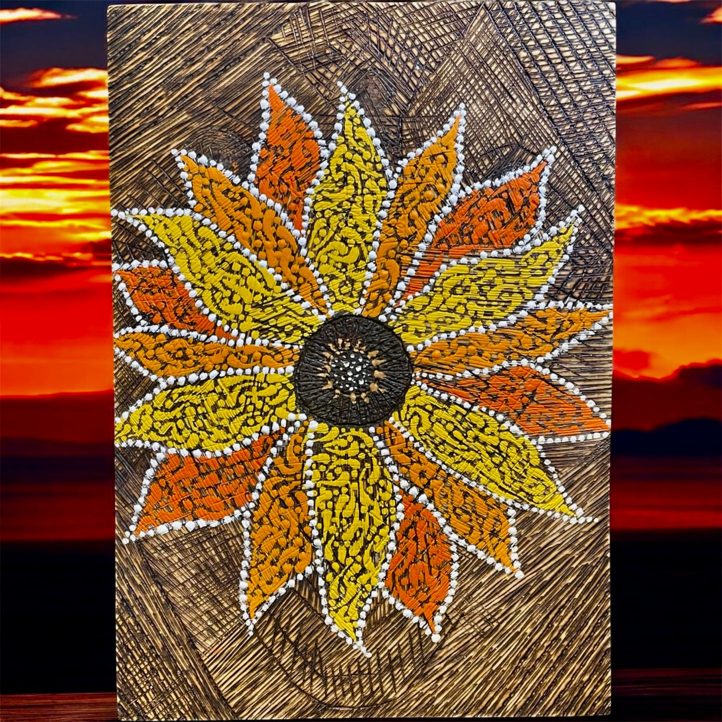 Espejos de pared Dot Art Mandala Colores vibrantes Pintura acrílica hecha a mano Trabajo de arte en el hogar y la oficina