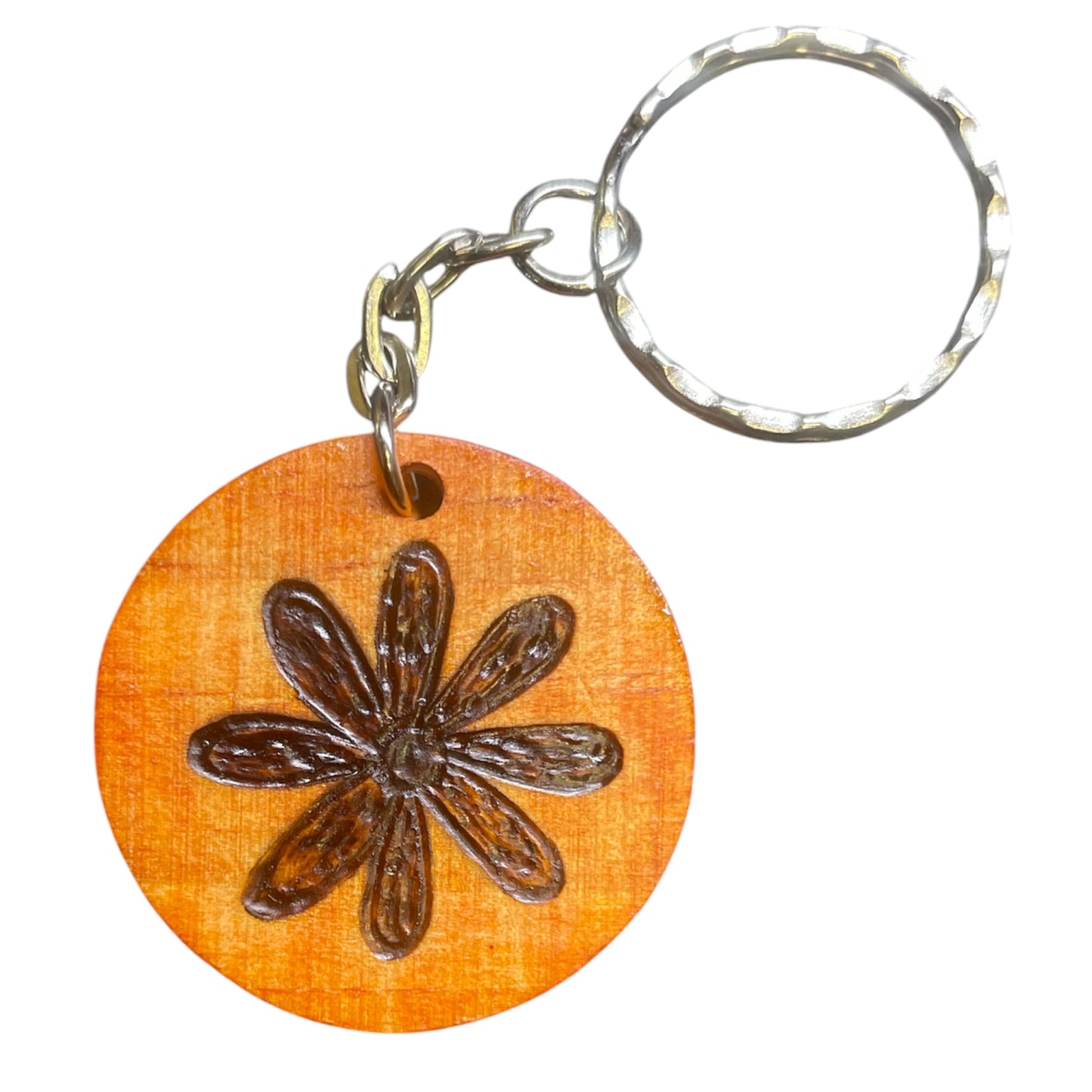 Handmade Wooden Keychains with Double Sided Designs and Words