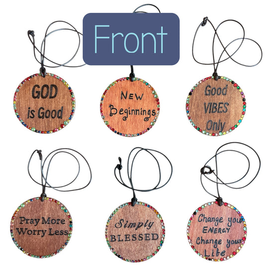 Tree Ornaments | Car Accessories | Wood-Burned | Quotes | Designs