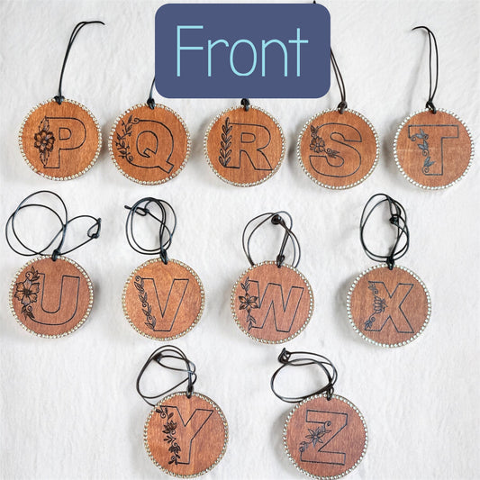Tree Ornaments | Alphabets | Positive Word | Clear Rhinestones | Car Accessories