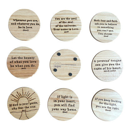 Round Wooden Coasters| Rumi Quotes| Custom Quotes Welcome