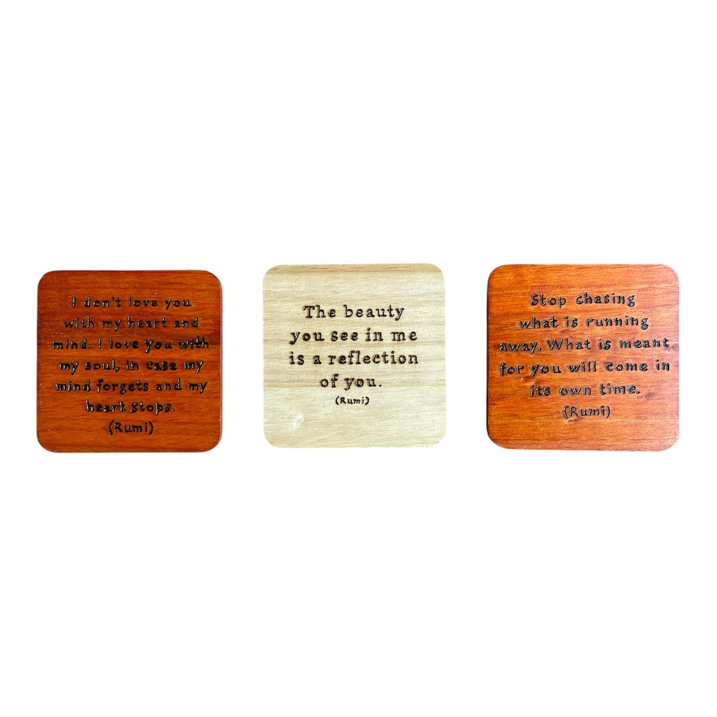 Square Drink Coasters| Rumi Quotes| Custom Quotes Request