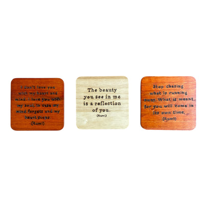 Square Drink Coasters| Rumi Quotes| Custom Quotes Request