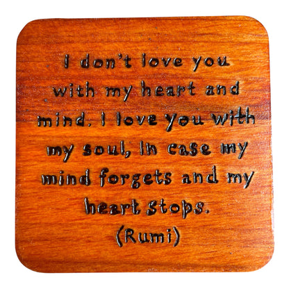 Square Drink Coasters| Rumi Quotes| Custom Quotes Request