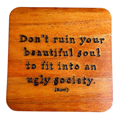 Square Drink Coasters| Rumi Quotes| Custom Quotes Request