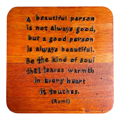 Square Drink Coasters| Rumi Quotes| Custom Quotes Request