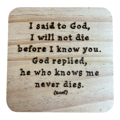 Square Drink Coasters| Rumi Quotes| Custom Quotes Request