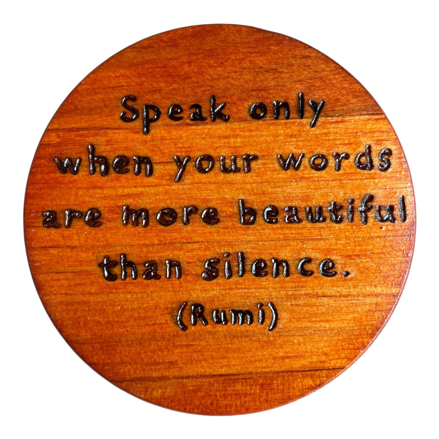 Round Wooden Coasters| Rumi Quotes| Custom Quotes Welcome