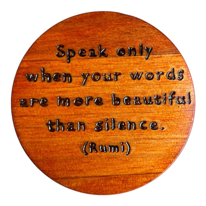 Round Wooden Coasters| Rumi Quotes| Custom Quotes Welcome