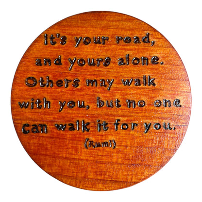 Round Wooden Coasters| Rumi Quotes| Custom Quotes Welcome