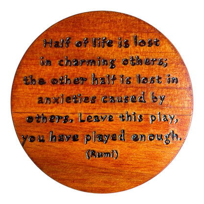 Round Wooden Coasters| Rumi Quotes| Custom Quotes Welcome