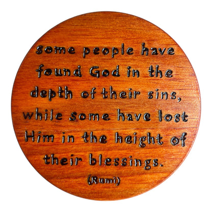 Round Wooden Coasters| Rumi Quotes| Custom Quotes Welcome
