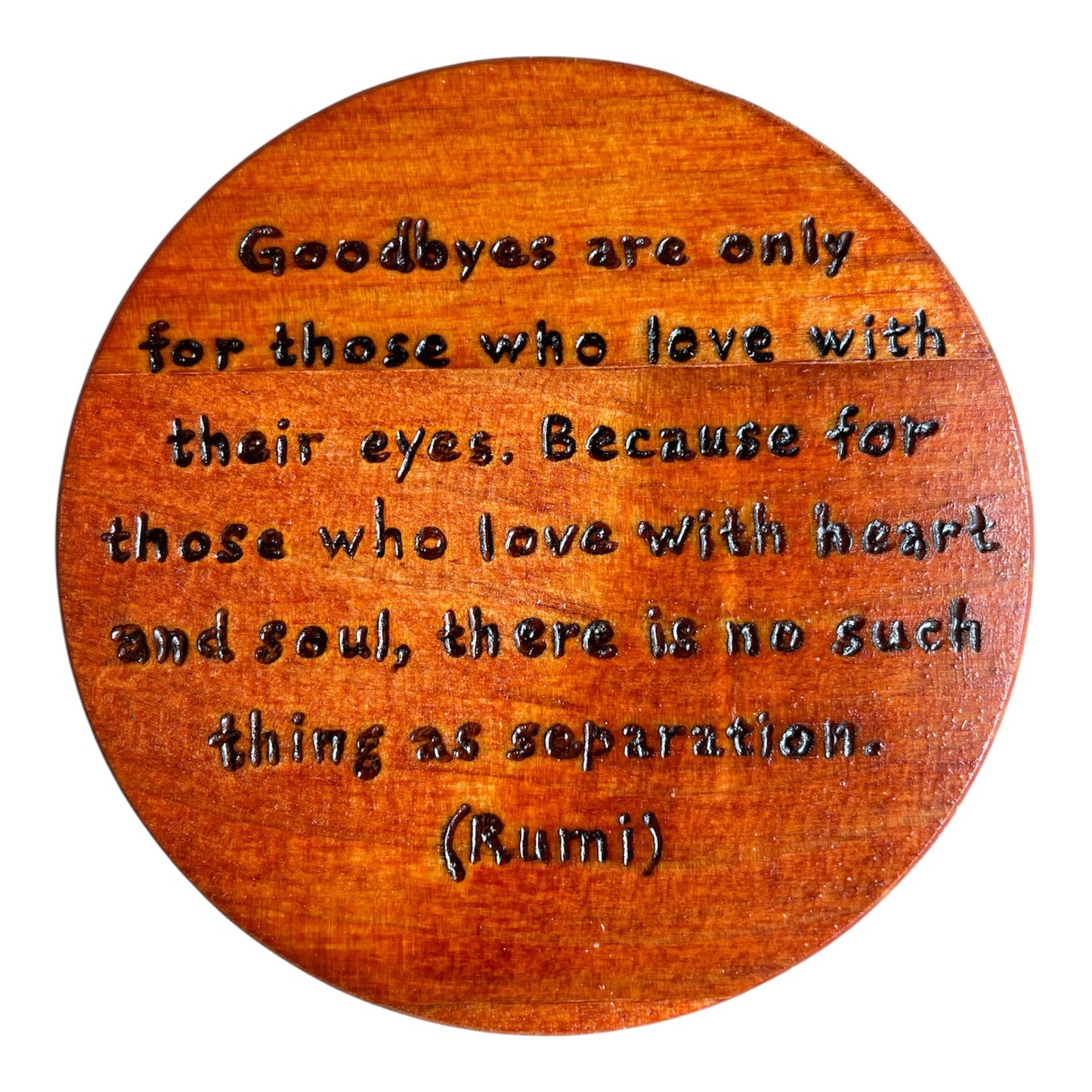Round Wooden Coasters| Rumi Quotes| Custom Quotes Welcome